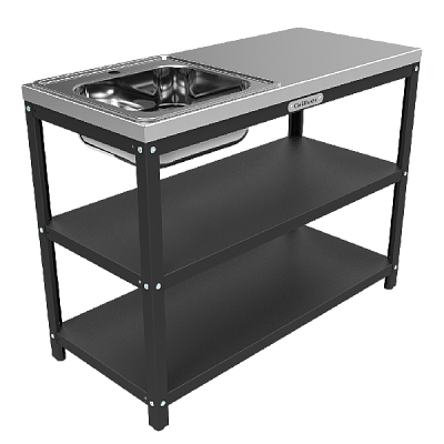 Стол металлический разделочный с мойкой 1120