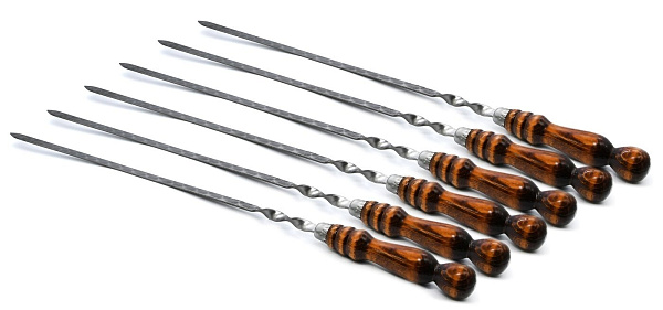 Шампур с деревянной ручкой 3*12*50  - ХИТ