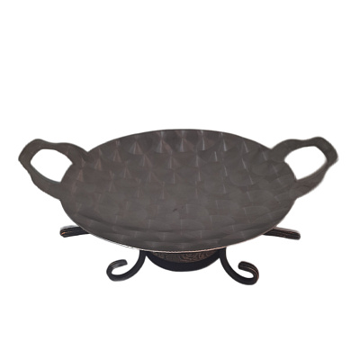 Садж 45 см нержавеющая сталь 3D c подставкой "Шелковый путь"