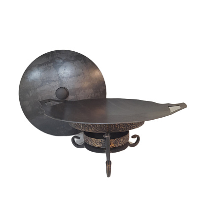 Садж 40 см стальной с крышкой и подставкой "Шелковый путь"