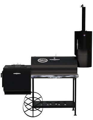 Гриль - Смокер "Паровоз казан XXL", 3 мм, печь слева