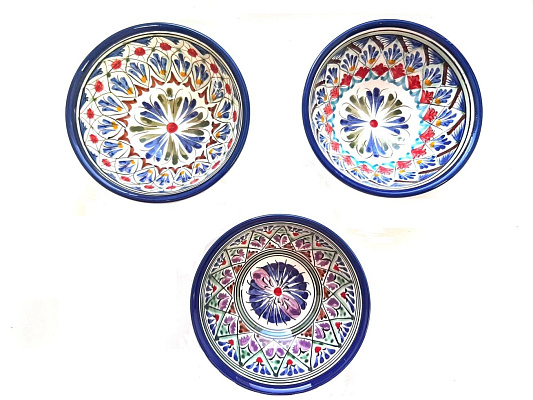 Коса (косушка) фарфоровая Риштан, средняя синяя