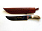 Узбекский нож – Пчак большой. Рукоятка- рог косули, гарда олово, гравировка (17-19 см)