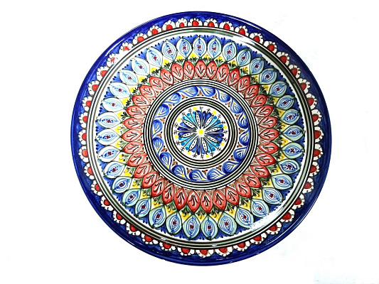 Ляган 31 см Риштан синий (фарфор)