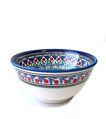 Коса (косушка) фарфоровая Риштан, большая синяя