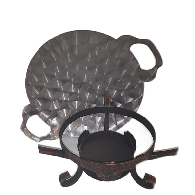 Садж 45 см нержавеющая сталь 3D c подставкой "Шелковый путь 2" 