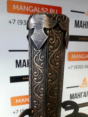 Тубус кованый с орнаментом - подставка для шампуров