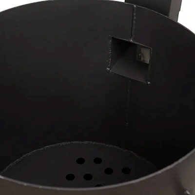 Печь для казана 8-10 л с трубой и зольником (2 мм, съемные ножки)