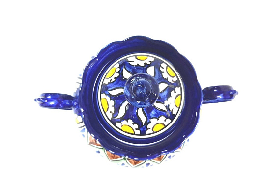 Сахарница Риштан синяя (фарфор)