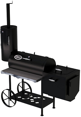 Гриль - Смокер "Паровоз казан XXL", 5 мм, печь справа