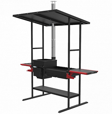 Купить Мангал с крышей печь-гриль Искандер «Инклайн Эйр-360» NEW  (с чугунной решёткой-гриль) в Нижнем Новгороде