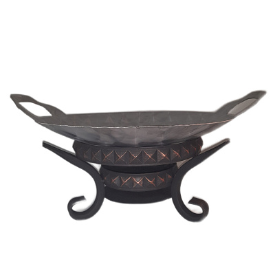 Садж 35 см нержавеющая сталь 3D с подставкой "Пирамида"