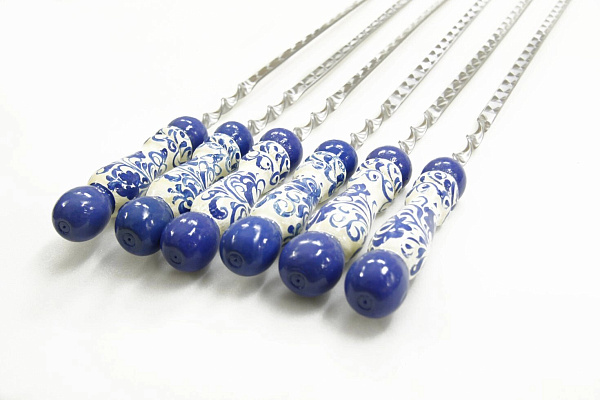 Шампур с деревянной ручкой - Гжель