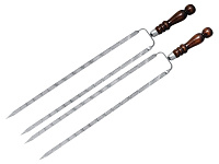 Шампур двойной 3*10*50 с деревянной ручкой