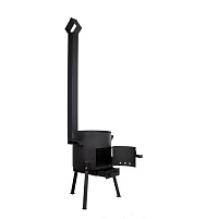 Печь для казана 8-10 л с трубой и зольником (2 мм, съемные ножки)