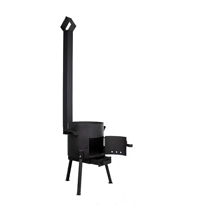 Печь для казана 8-10 л с трубой и зольником (2 мм, съемные ножки)