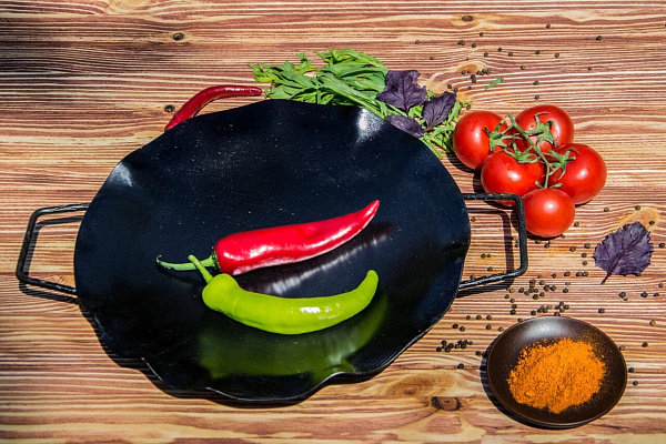 Садж стальной вороненый D=350