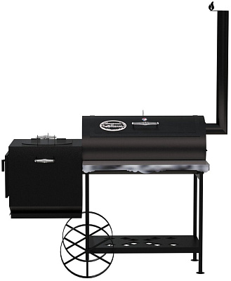 Гриль - Смокер "Паровоз казан XL", 3 мм, печь слева