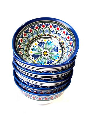 Коса (косушка) фарфоровая Риштан, большая синяя