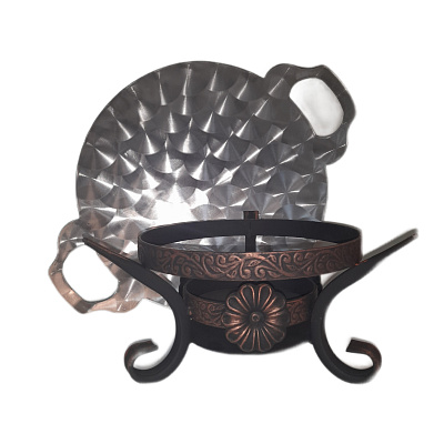 Садж 45 см нержавеющая сталь 3D c подставкой "Шелковый путь 2" 