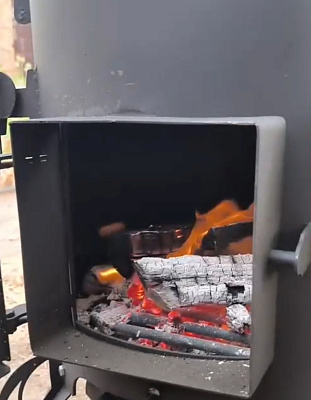 Печь для казана 16 л с боковыми полочками