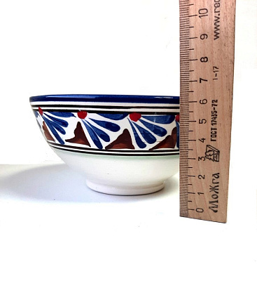 Коса (косушка) фарфоровая Риштан, средняя синяя