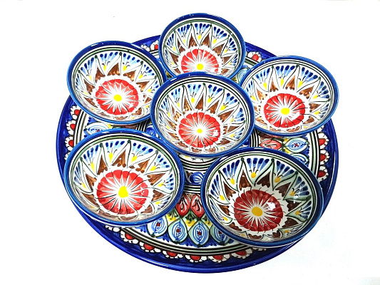 Чайный набор (фарфор), Риштан синий
