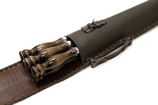 Набор шампуров Премиум в кожаном чехле