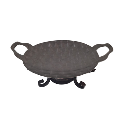 Садж 40 см нержавеющая сталь 3D c подставкой "Пирамида"