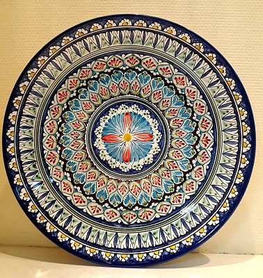 Ляган 40 см Риштан синий (фарфор)