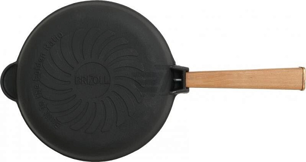 Сковорода чугунная 280х60 "Оптима" с деревянной ручкой Brizoll