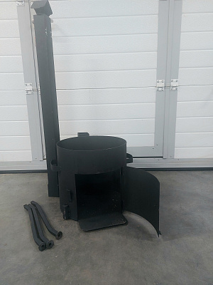 Печь для казана 12 л с трубой (2 мм, съемные ножки)