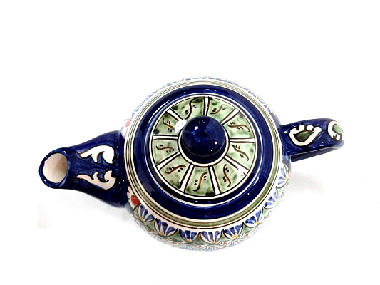 Фарфоровый чайник 1,25 л Риштан, синий