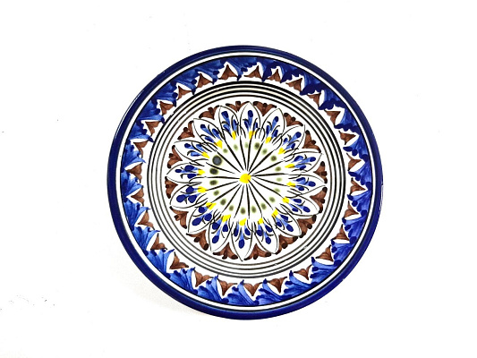 Тарелка 17 см - блюдце (фарфор), Риштан синий