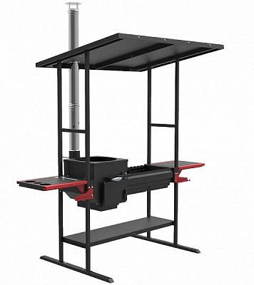 Купить Мангал с крышей печь-гриль Искандер «Инклайн Эйр-360» NEW  (с чугунной решёткой-гриль) в Нижнем Новгороде