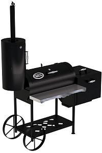 Гриль - Смокер "Паровоз казан XXL", 5 мм, печь справа