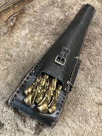 Набор шампуров "Волк" в кожаном чехле