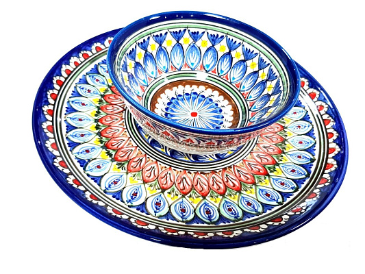 Чайный набор (фарфор), Риштан синий