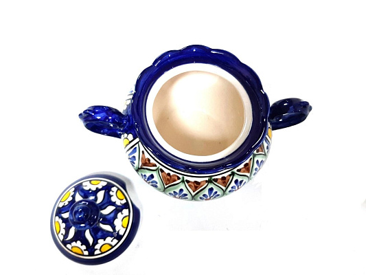 Сахарница Риштан синяя (фарфор)