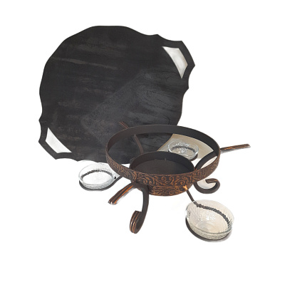 Садж стальной 45 см с подставкой "Премиум"