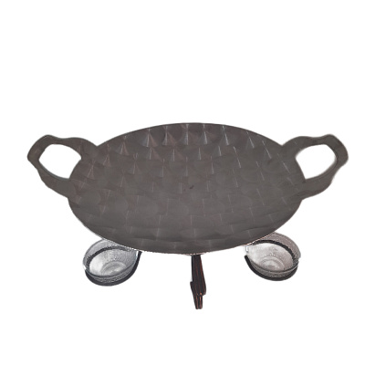 Садж 40 см нержавеющая сталь 3D c подставкой "Премиум"