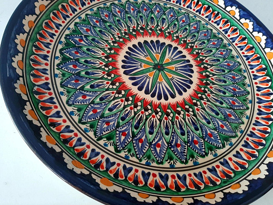 Ляган узбекский 38 см, синий