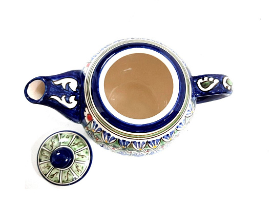 Фарфоровый чайник 1,25 л Риштан, синий