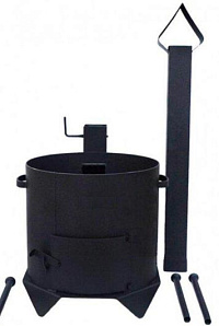 Печь для казана 8-10 л с трубой (2 мм, съемные ножки)