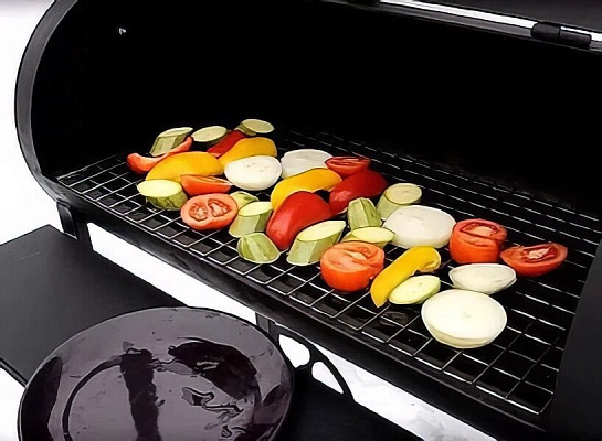 Гриль - Смокер "Паровоз казан XL", 5 мм, печь справа