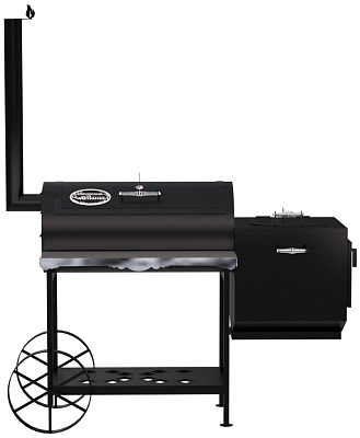 Гриль - Смокер "Паровоз казан XL", 5 мм, печь справа