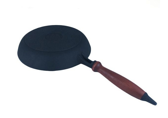 Сковорода чугунная 260х40 (Ситон) с деревянной съемной  ручкой