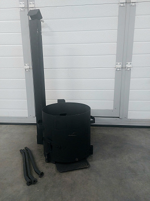 Печь для казана 12 л с трубой (2 мм, съемные ножки)