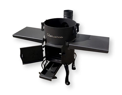 Печь Светлячок для казана 12 л с боковыми полочками