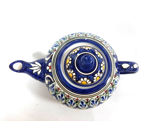 Фарфоровый чайник 0,6 л Риштан, синий